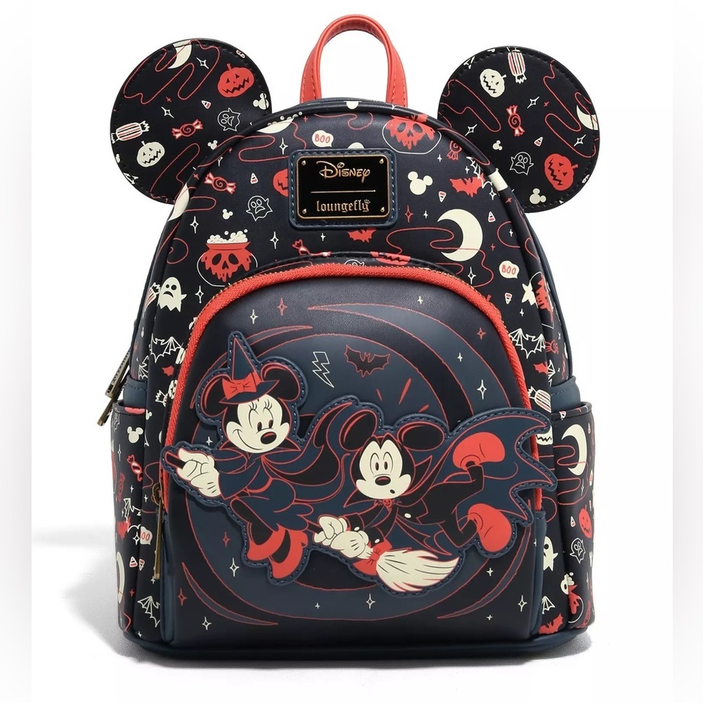 Loungefly Disney Mickey & Minnie Halloween Ears Glow-in-the-Dark Mini Backpack